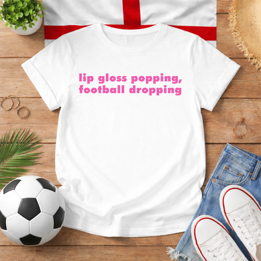 Lip Gloss Popping World Cup Slogan Baby Tee