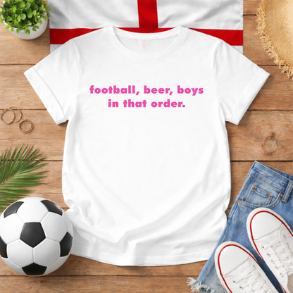 Football Beer Boys World Cup Slogan Baby Tee