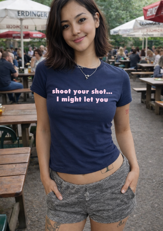 Shoot Your Shot I Might let You World Cup Scotland Slogan Baby Tee